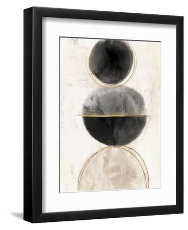 Black & Gold Abstract I - Black Framed Art Print Wall Art, 9x12