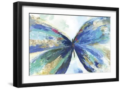 Blue butterfly - Black Framed Art Print Wall Art, 18x12