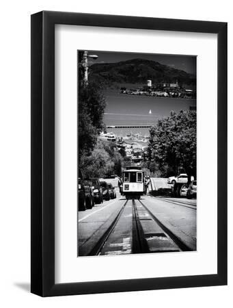 Cable Cars - Streets - Downtown - San Francisco - California - United States - Black Framed Art Print Wall Art, 8x12