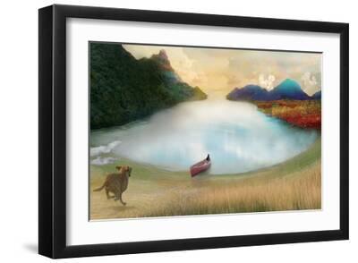 Canoe To Heaven - Black Framed Art Print Wall Art, 18x12