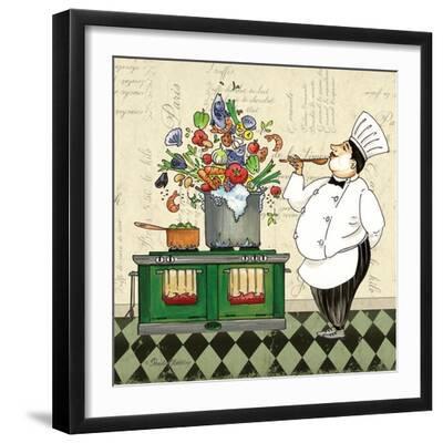 Chef Soup - Black Framed Art Print Wall Art, 16x16