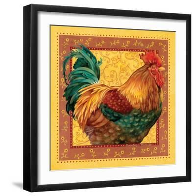 Country Rooster I - Black Framed Art Print Wall Art, 16x16