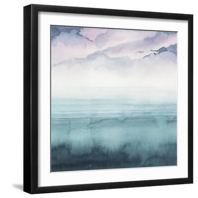 Dusk on the Bay II - Black Framed Art Print Wall Art, 16x16
