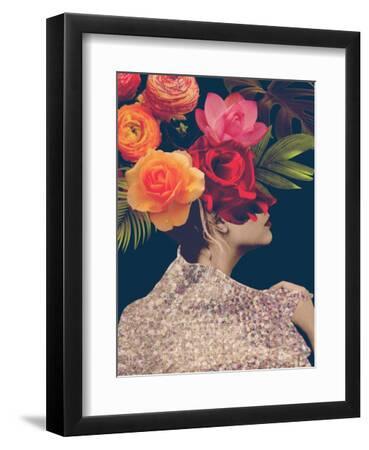Fleur Collage II - Black Framed Art Print Wall Art, 9x12