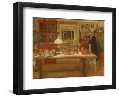 Getting Ready for a Game, 1901 - Black Framed Art Print Wall Art, 12x9