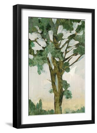 Green Tree Line I - Black Framed Art Print Wall Art, 12x18