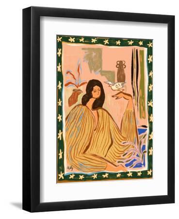 Hello Birdy - Black Framed Art Print Wall Art, 9x12