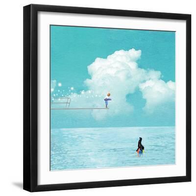 High Dive - Black Framed Art Print Wall Art, 16x16