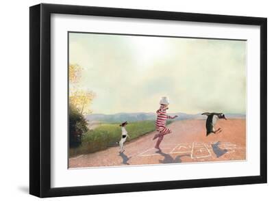 Hopscotch - Black Framed Art Print Wall Art, 18x12