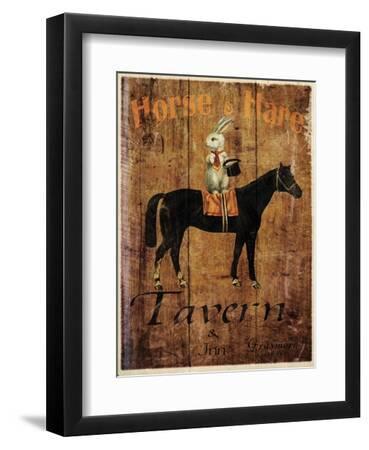 Horse & Hare Tavern - Black Framed Art Print Wall Art, 9x12