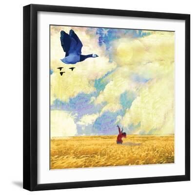 Joy - Black Framed Art Print Wall Art, 16x16