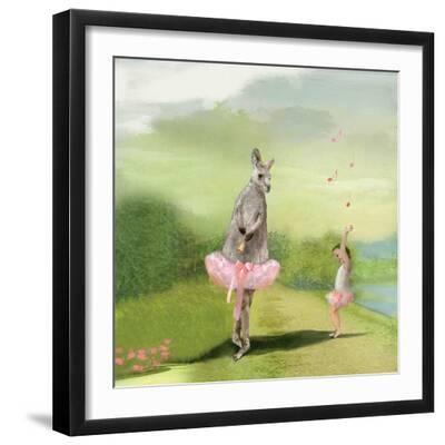 Kangaroo Ballet - Black Framed Art Print Wall Art, 16x16