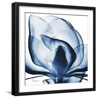 Magnolia Indigo - Black Framed Art Print Wall Art, 16x16