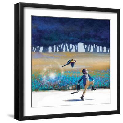 Marching - Black Framed Art Print Wall Art, 16x16