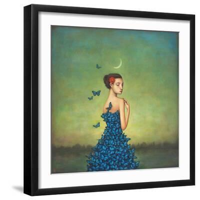 Metamorphosis in Blue - Black Framed Art Print Wall Art, 16x16