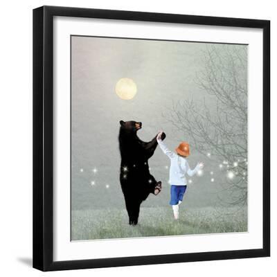 Moonlight Dance - Black Framed Art Print Wall Art, 16x16