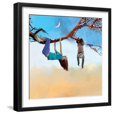My Sloth Friend - Black Framed Art Print Wall Art, 16x16