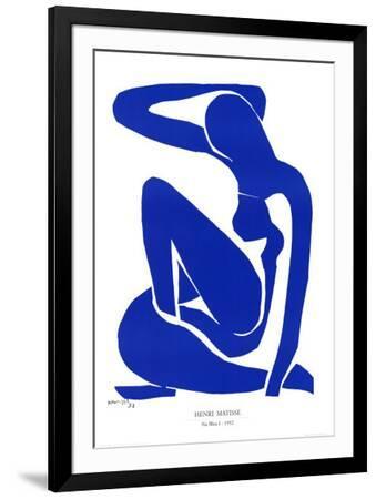 Nu Bleu I, c.1952 - Black Framed Art Print Wall Art, 28x39