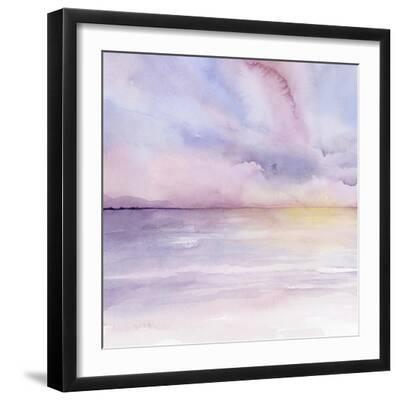 Pale Sunset I - Black Framed Art Print Wall Art, 16x16