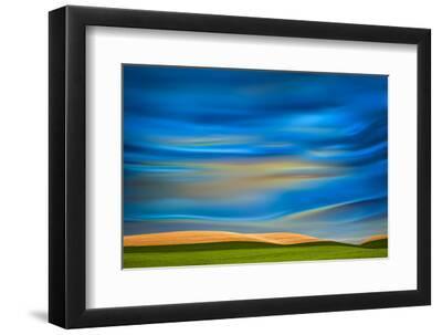 Palouse Abstract 1 - Black Framed Art Print Wall Art, 12x8