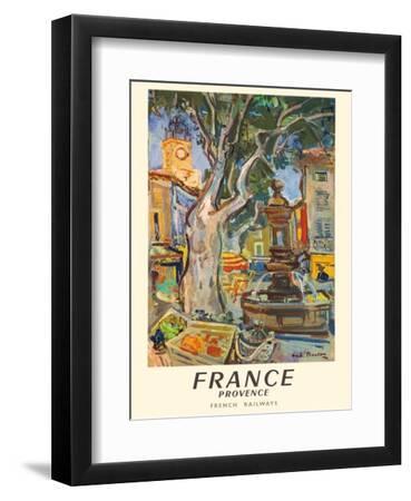 Provence France - Vintage French National Railways Travel Poster, 1957 - Black Framed Art Print Wall Art, 9x12