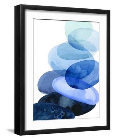 River Worn Pebbles I - Black Framed Art Print Wall Art, 12x16