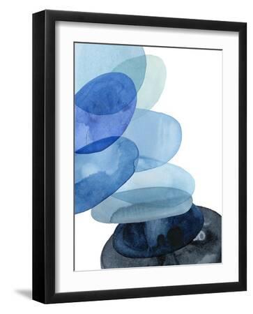 River Worn Pebbles II - Black Framed Art Print Wall Art, 12x16