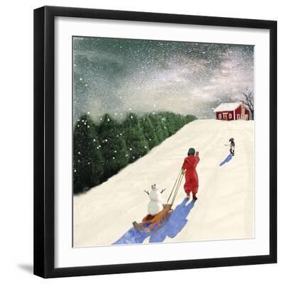 Roads That All Lead To Grandmothers House - Black Framed Art Print Wall Art, 16x16