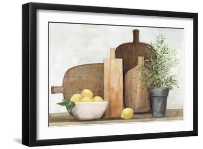 Rustic Kitchen Brown - Black Framed Art Print Wall Art, 18x12