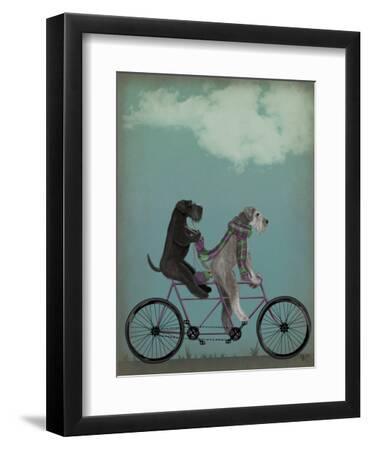 Schnauzer Tandem - Black Framed Art Print Wall Art, 9x12