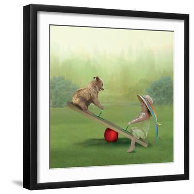 See Saw - Black Framed Art Print Wall Art, 16x16