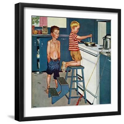"Small Fry", July 12, 1958 - Black Framed Art Print Wall Art, 16x16