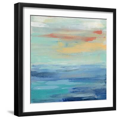 Sunset Beach II - Black Framed Art Print Wall Art, 16x16