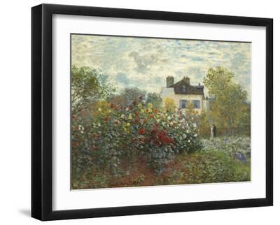 The Artist's Garden in Argenteuil (A Corner of the Garden with Dahlias), 1873 - Black Framed Art Print Wall Art, 16x12