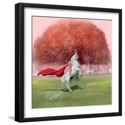 Unicorn Ride - Black Framed Art Print Wall Art, 16x16