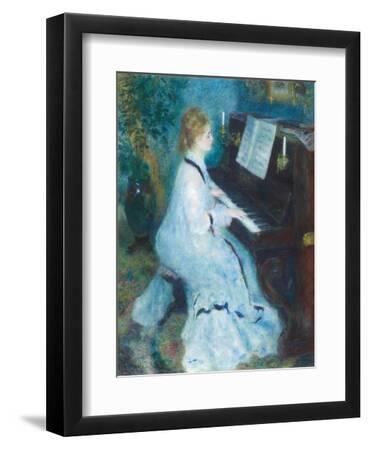 Woman at the Piano - Black Framed Art Print Wall Art, 9x12
